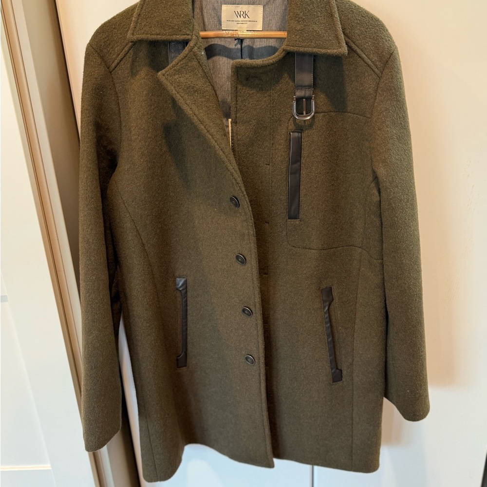 Olive Men’s Classic Long Designer Coat